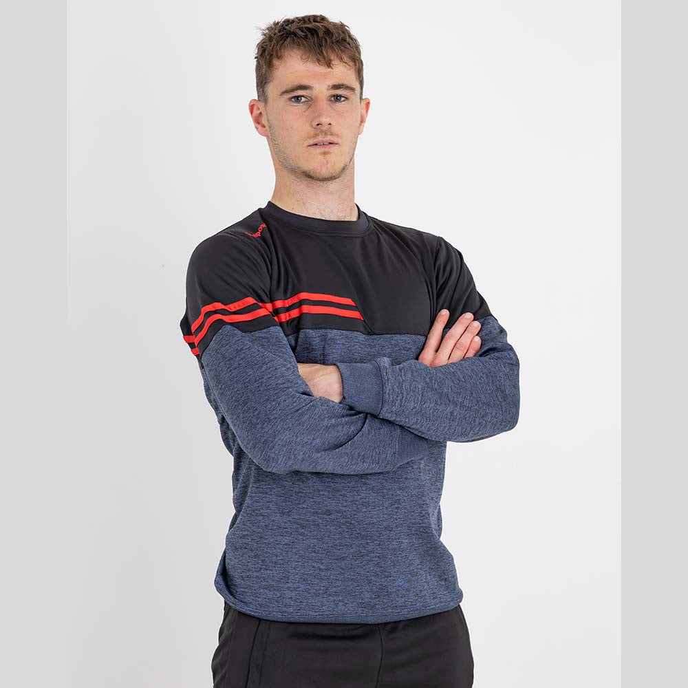 Fortis Crew Neck - Charcoal / Black / Red