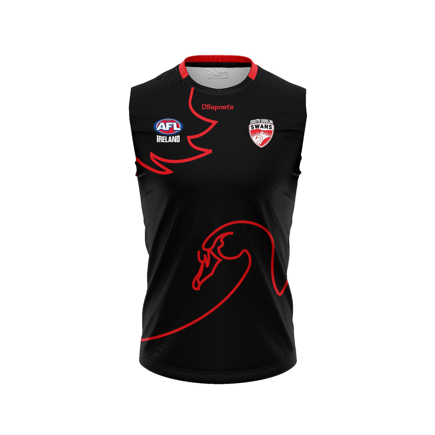 South Dublin Swans - Red & Black reversable sleeveless Jersey