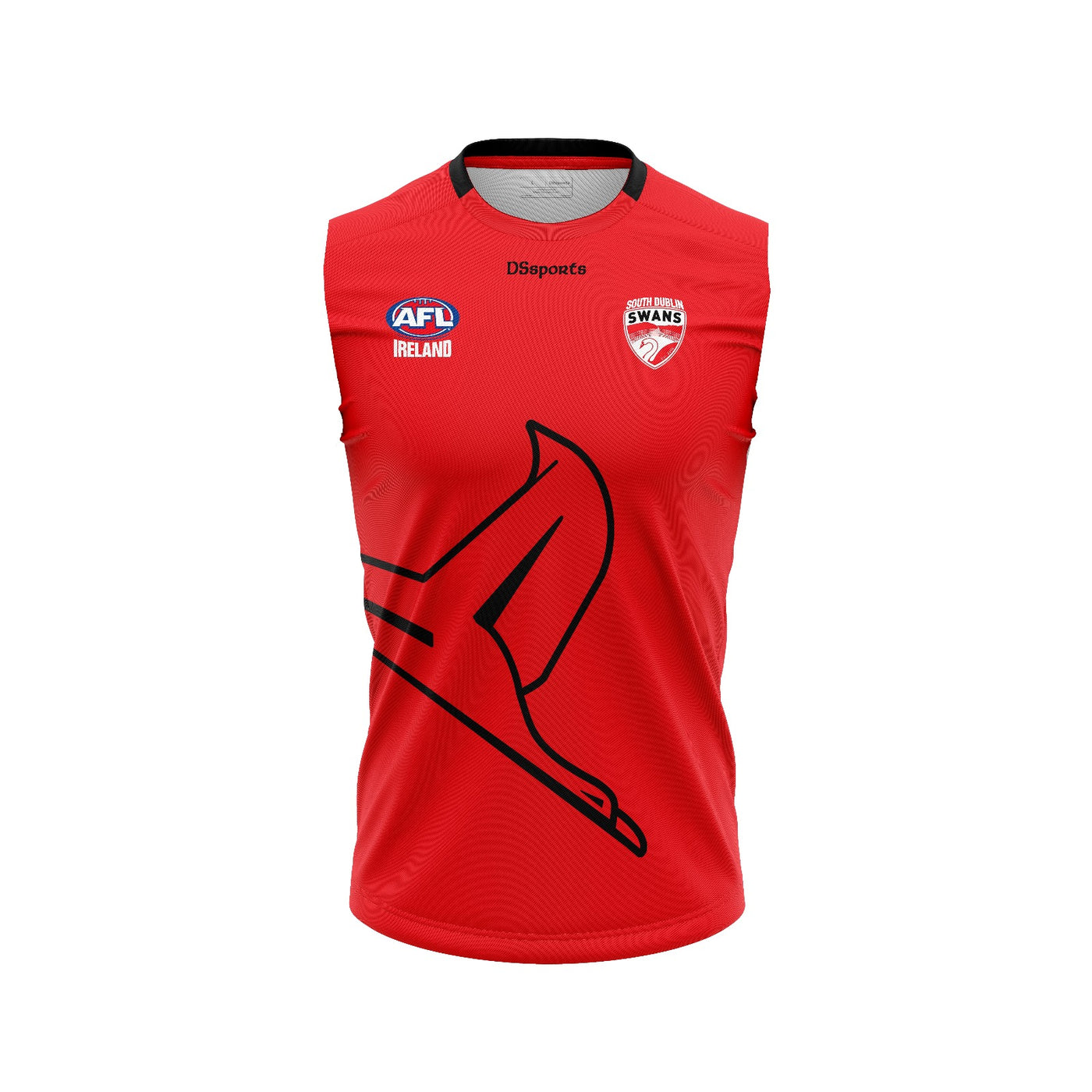 South Dublin Swans - Red & Black reversable sleeveless Jersey