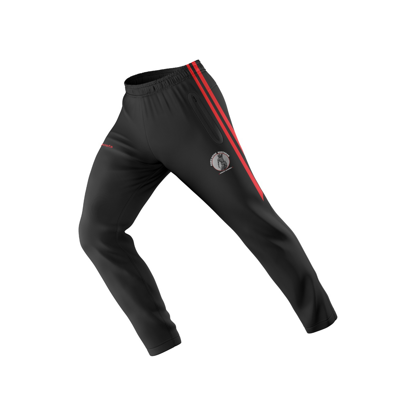 Portlaoise Shotokan Karate Academy - Skinny Bottoms Black/Red