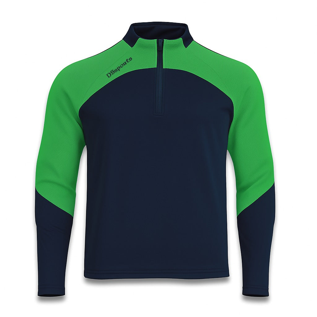 Pivot Half Zip - Navy & Green