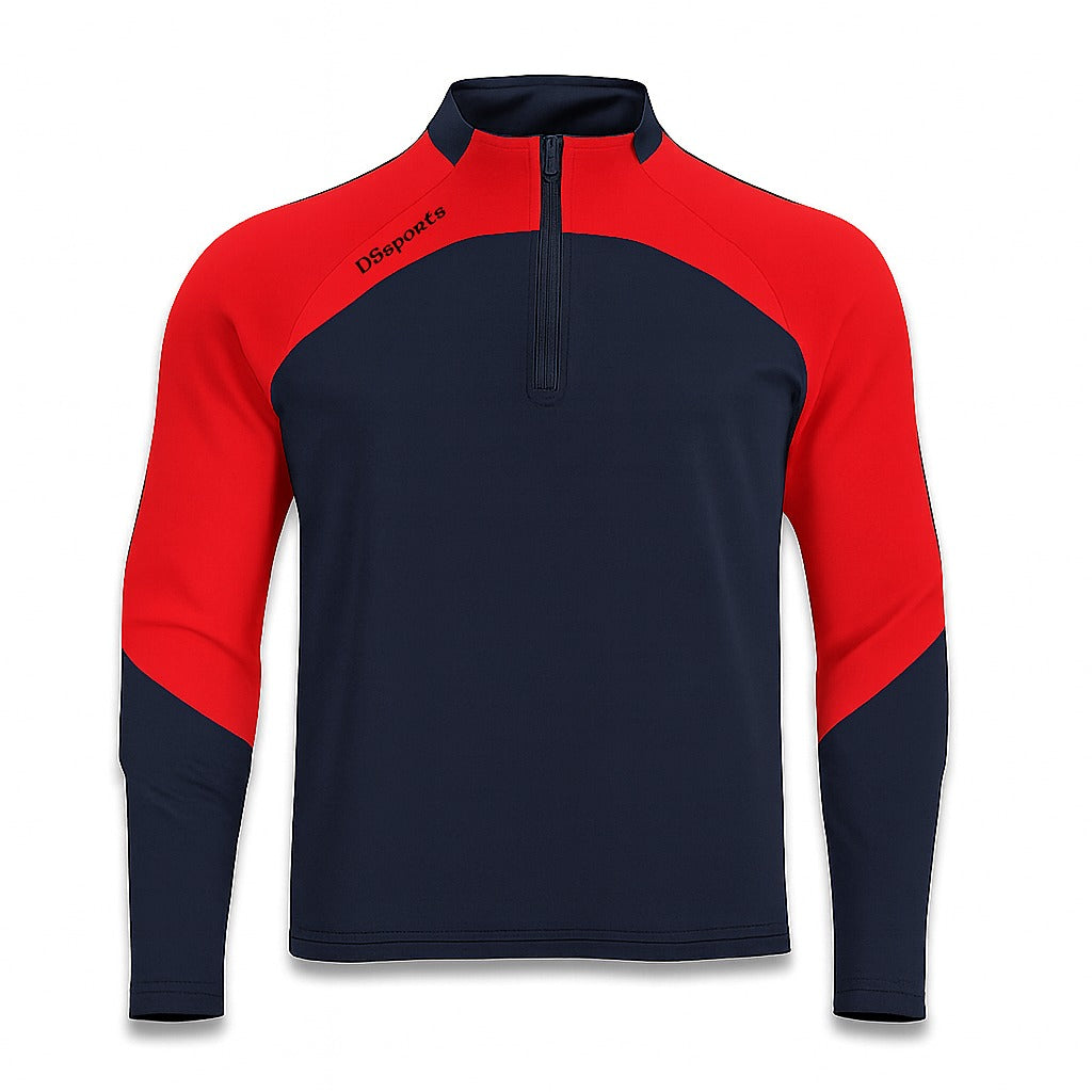 Pivot Half Zip - Navy & Red