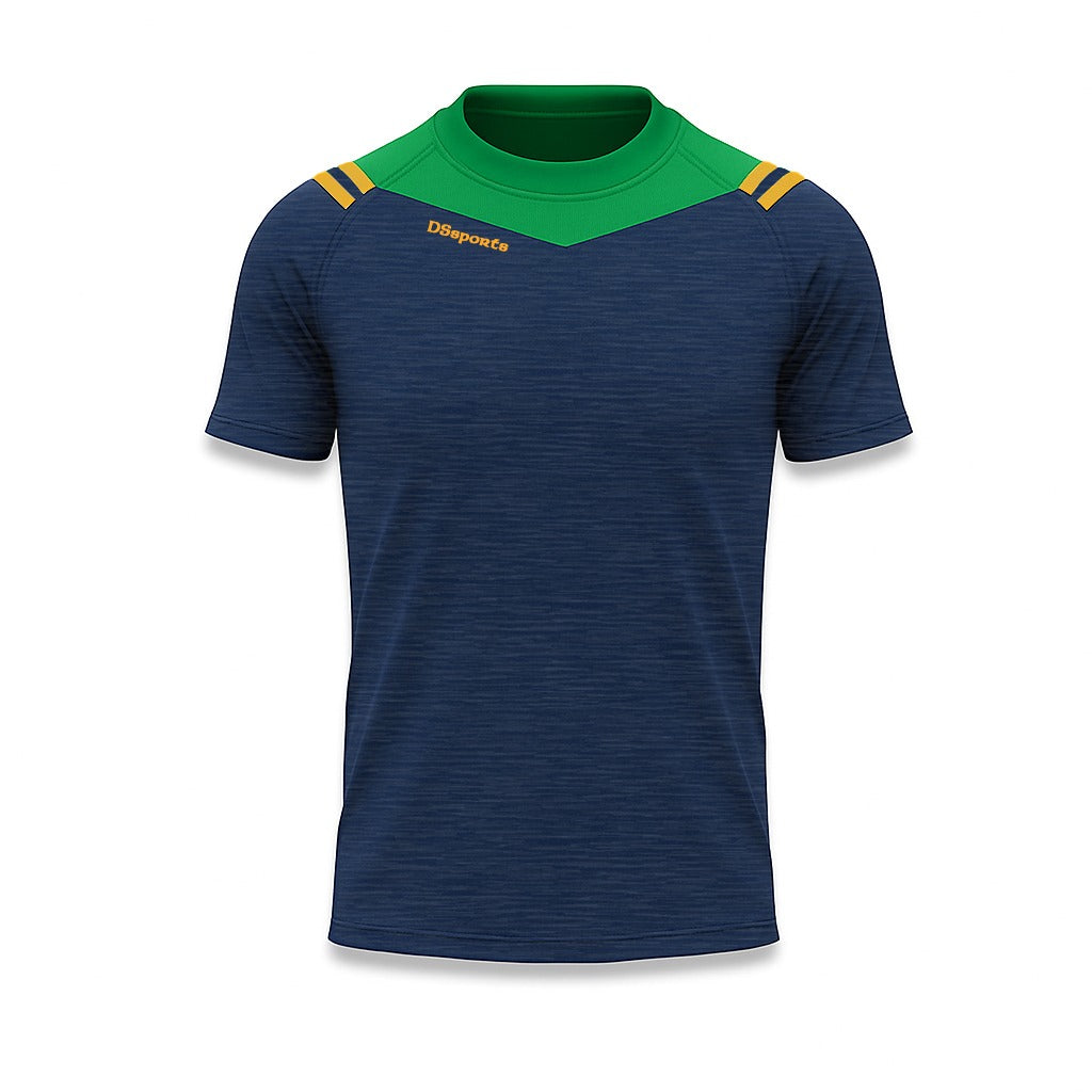 VOLT T-Shirt - Navy Melange / Green /Amber