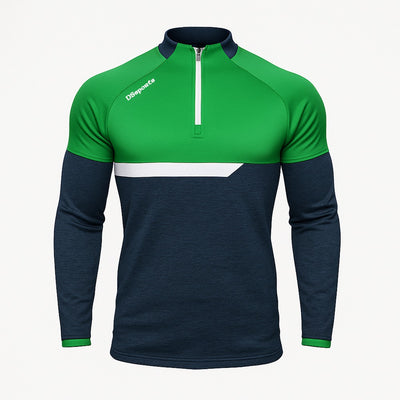 Galsy Half Zip - Navy Melange / Green / White