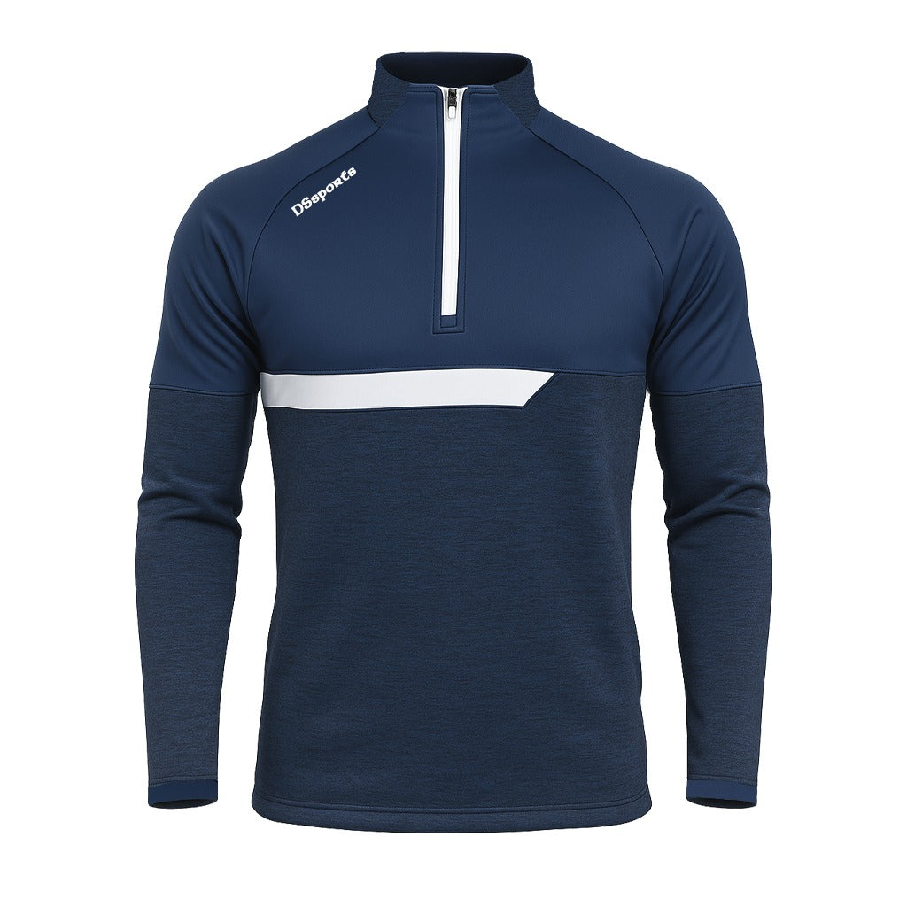 Galsy Half Zip - Navy Melange / Navy / White