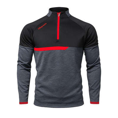 Galsy Half Zip - Charcoal Melange / Black / Red
