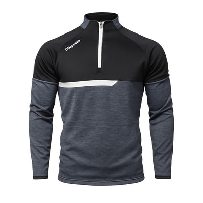 Galsy Half Zip - Charcoal Melange / Black / White