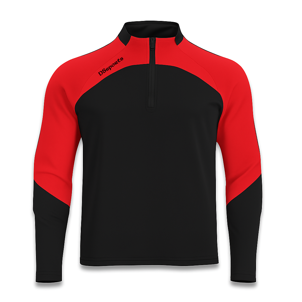 Pivot Half Zip -  Black & Red