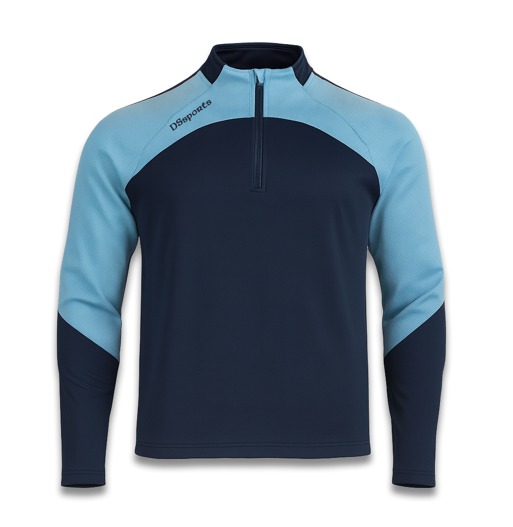 Pivot Half Zip - Navy & Sky Blue