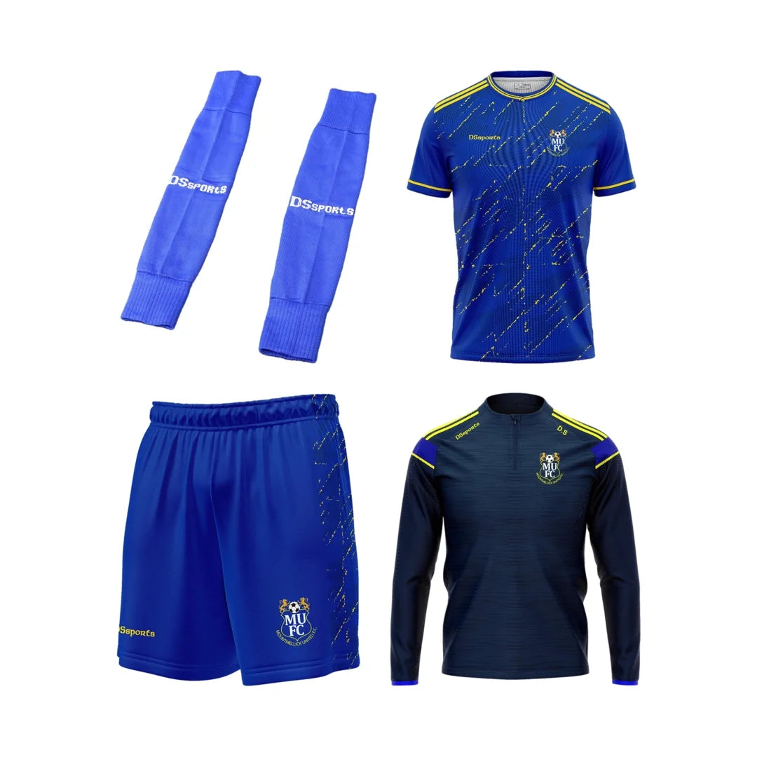 Kids Mountmellick United bundle - Socks, Shorts, Jersey & Halfzip