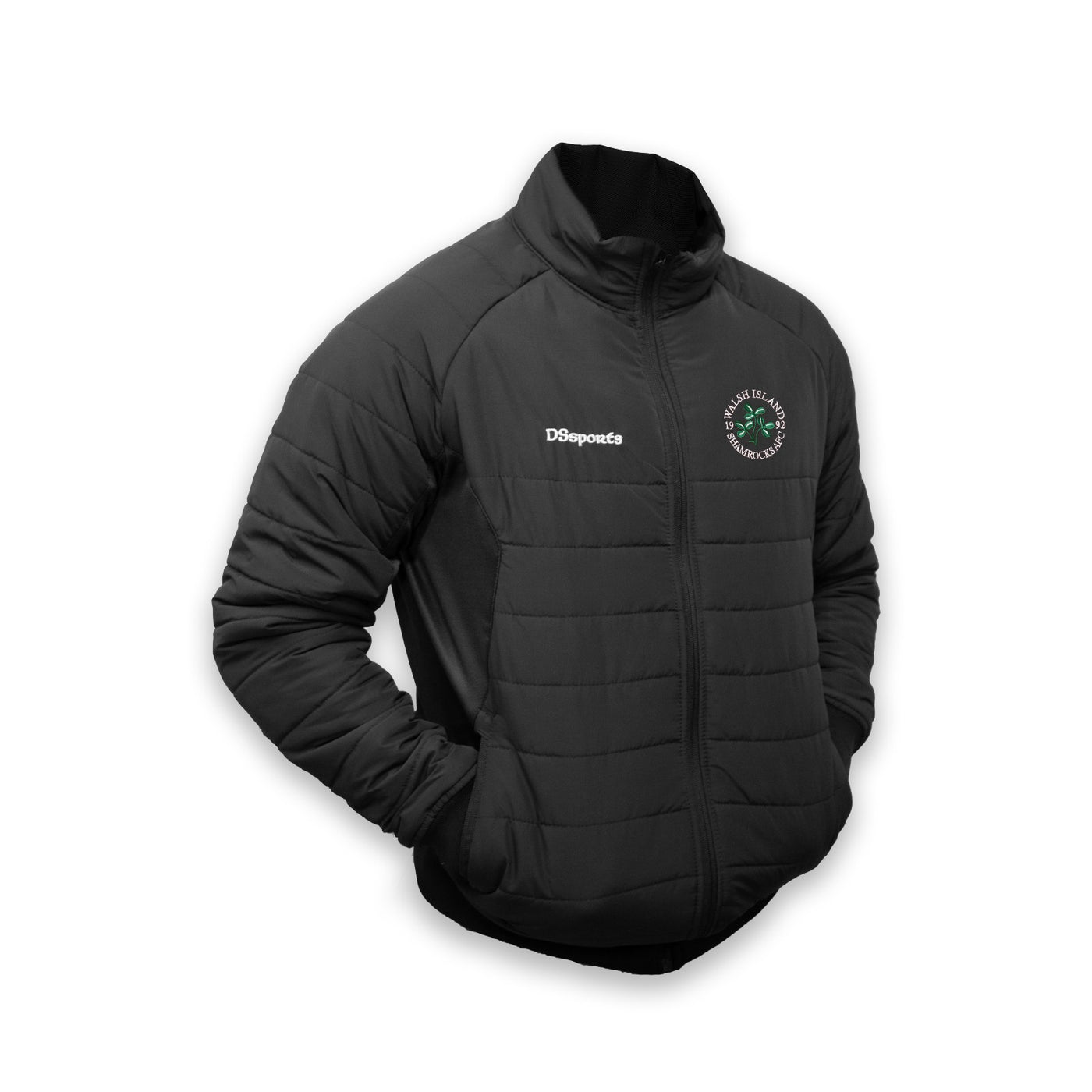 Walsh Island Shamrocks- Black Puffer Jacket