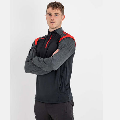 Challenger Performance Half Zip - Black / Charcoal / Red