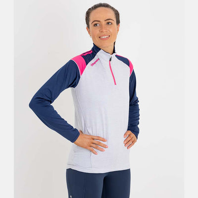 Challenger Performance Half Zip - White / Navy / Pink