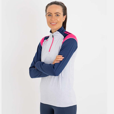 Challenger Performance Half Zip - White / Navy / Pink