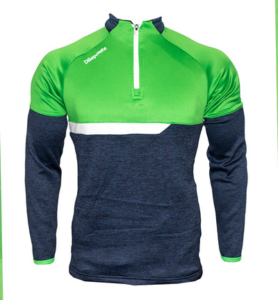 Galsy Half Zip - Navy Melange / Green / White