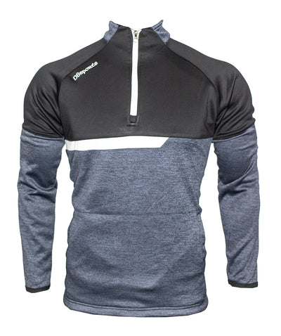 Galsy Half Zip - Charcoal Melange / Black / White