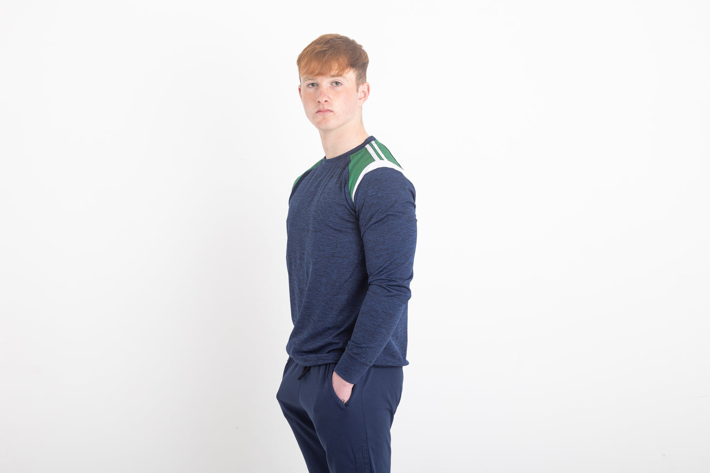 Strike Crew Neck - Navy / Green / White