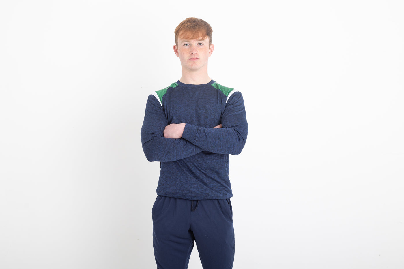 Strike Crew Neck - Navy / Green / White