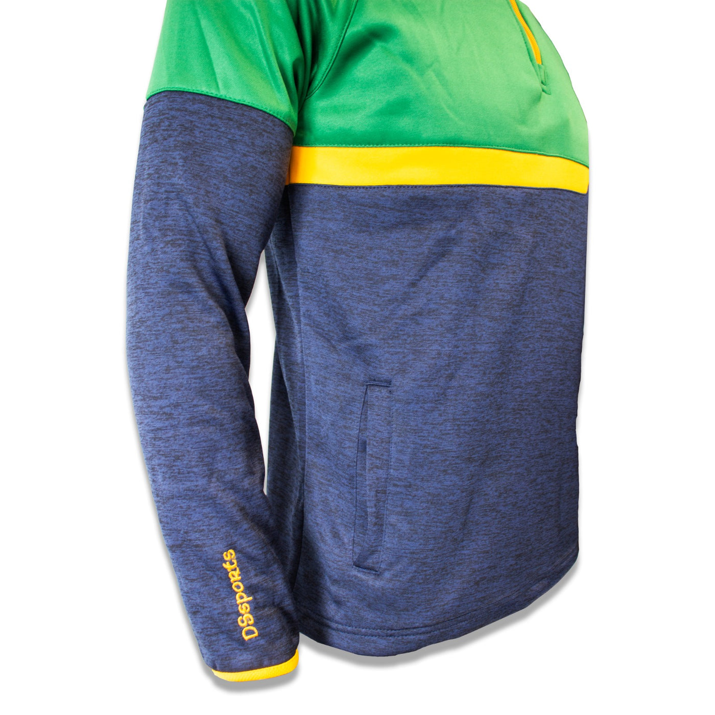 Galsy Half Zip - Navy Melange / Green / Amber