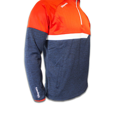 Galsy Half Zip - Navy Melange / Red / White