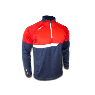 Galsy Half Zip - Navy Melange / Red / White