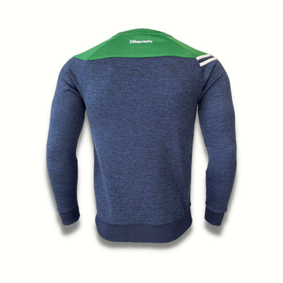 Razor Crew Neck - Navy Melange / Green / White