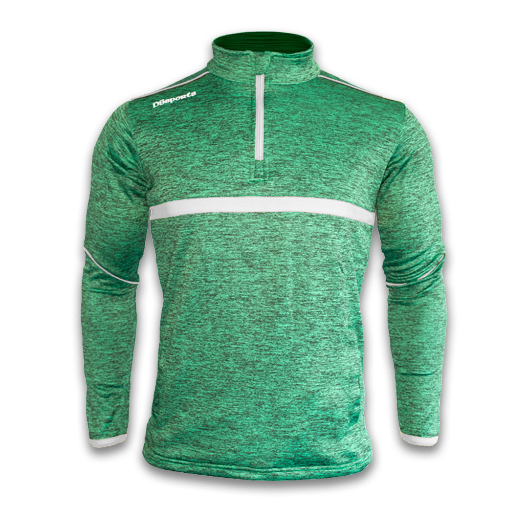 Vetus Half Zip - Green Melange / White