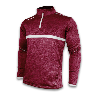 Vetus Half Zip - Maroon Melange / White