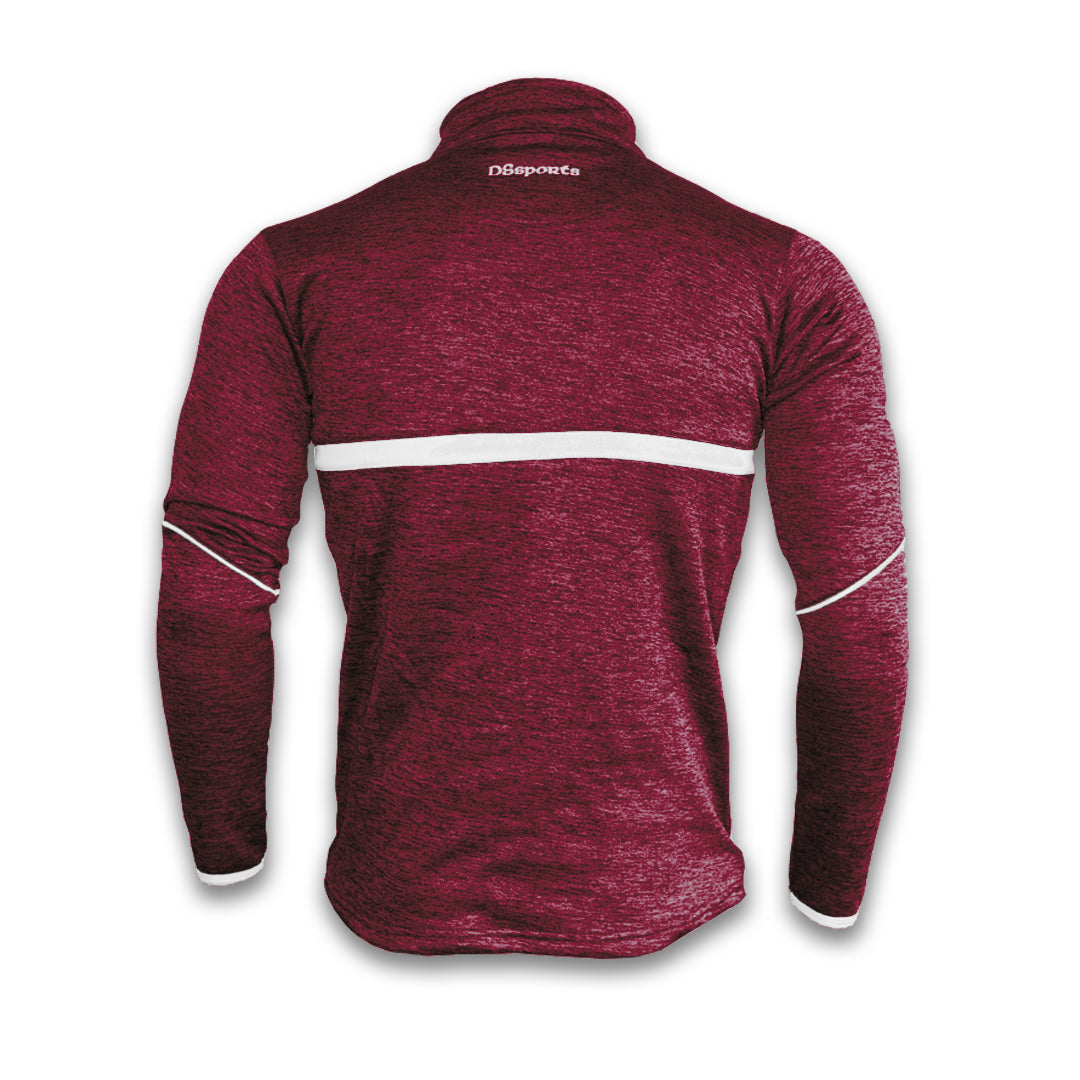 Vetus Half Zip - Maroon Melange / White