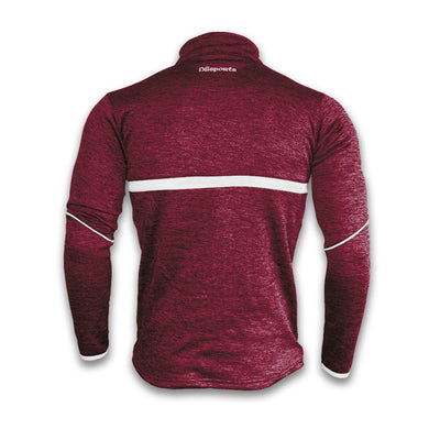 Vetus Half Zip - Maroon Melange / White