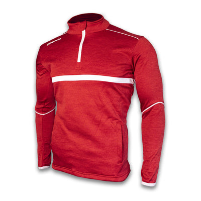 Vetus Half Zip - Red Melange / White