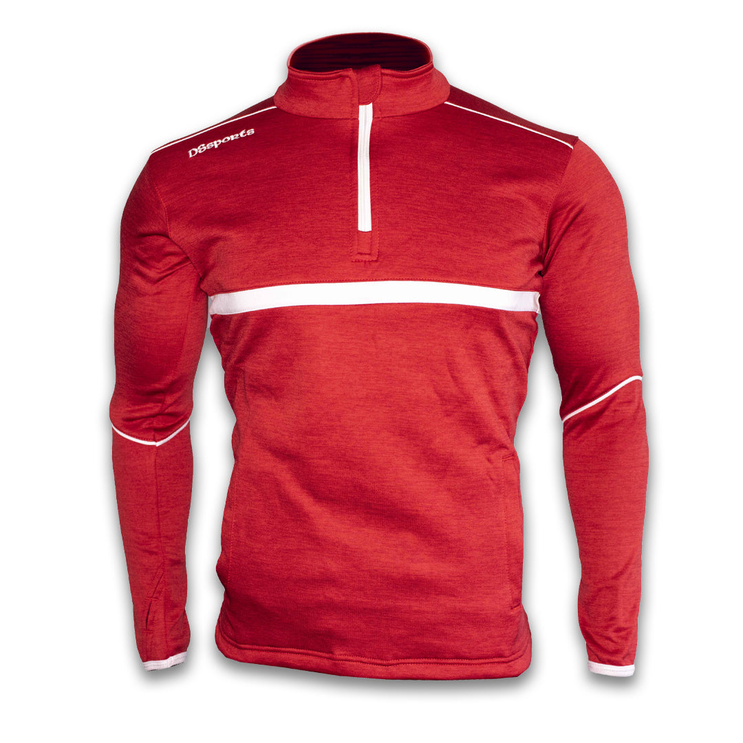 Vetus Half Zip - Red Melange / White