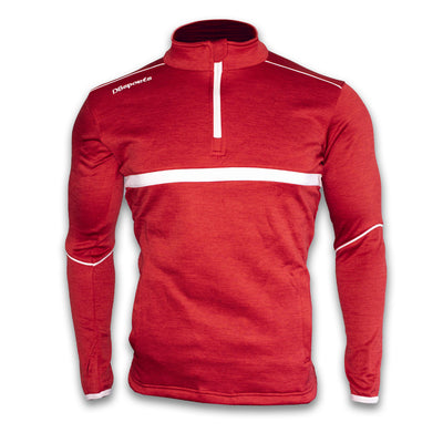 Vetus Half Zip - Red Melange / White